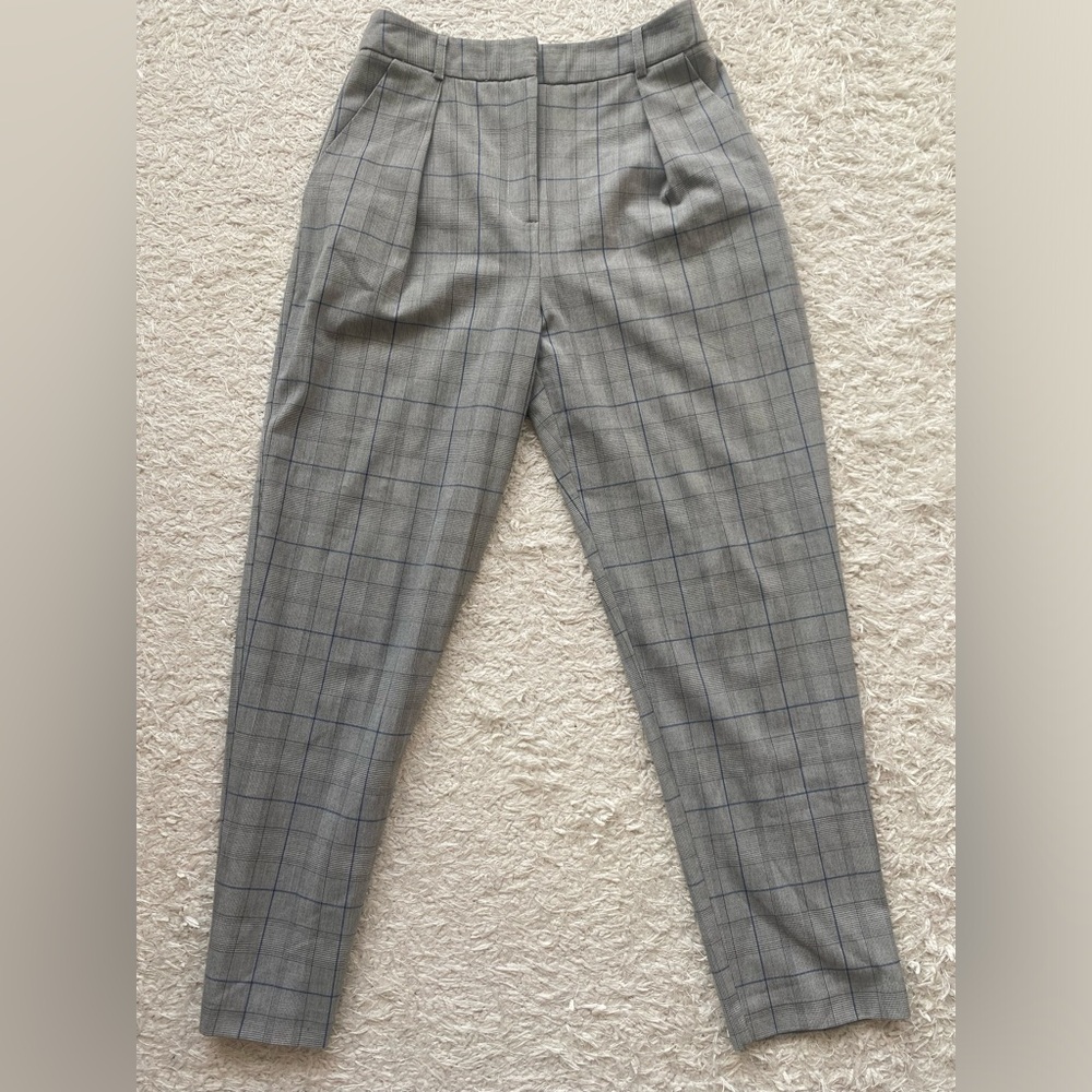 Topshop blue/grey plaid trouser pants size small.